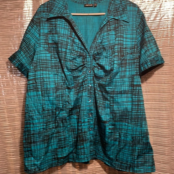 APT. 9 Button Up Shirt Top Blouse Women's Multicolor short Sleeve size 3X - Picture 5 of 8